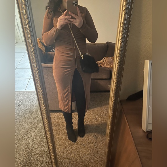 Boohoo rushed midi dress - Picture 1 of 3